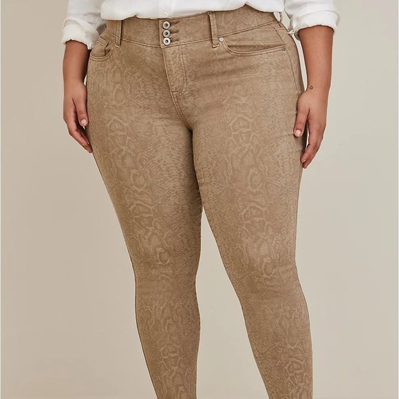 ❤️NWT VINTAGE TORRID SNAKE PRINT PYTHON JEGGING SKINNY HIGH-RISE JEAN PLUS SIZE - Picture 1 of 8